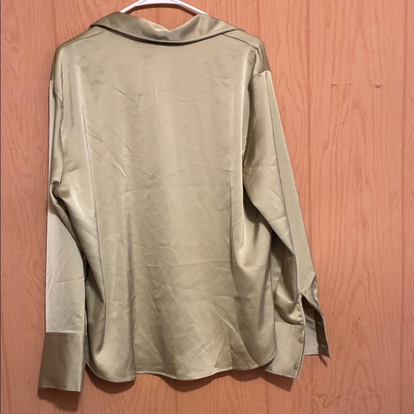 H&M Satin Olive Blouse - Picture 3 of 4